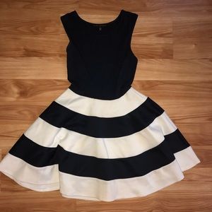 Navy and white dress